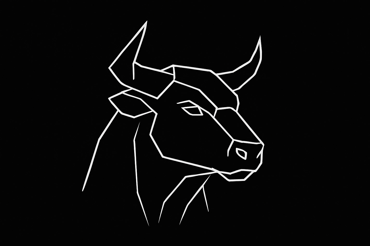 Geometric bull line-art